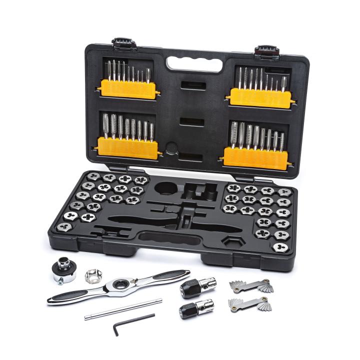 77 Piece SAE/Metric Ratcheting Tap and Die Set 3887